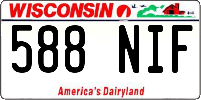 WI license plate 588NIF