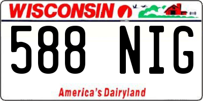 WI license plate 588NIG