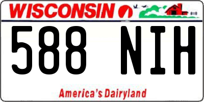 WI license plate 588NIH