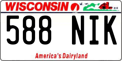 WI license plate 588NIK