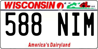 WI license plate 588NIM