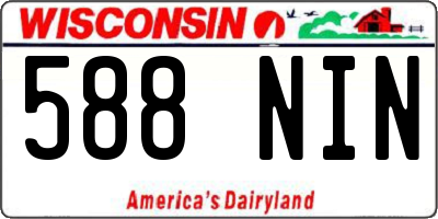 WI license plate 588NIN