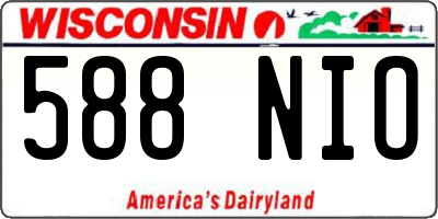 WI license plate 588NIO