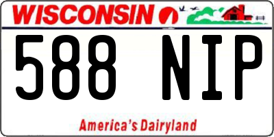 WI license plate 588NIP