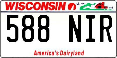 WI license plate 588NIR