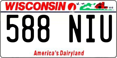 WI license plate 588NIU