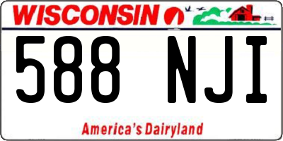 WI license plate 588NJI