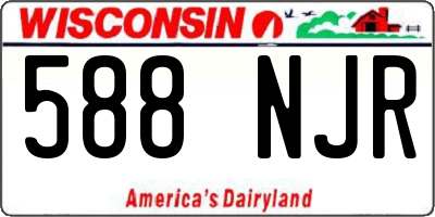 WI license plate 588NJR