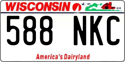 WI license plate 588NKC