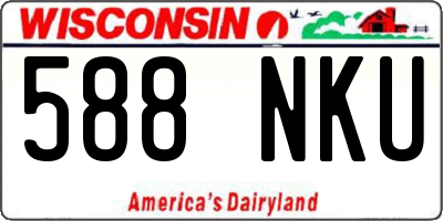 WI license plate 588NKU