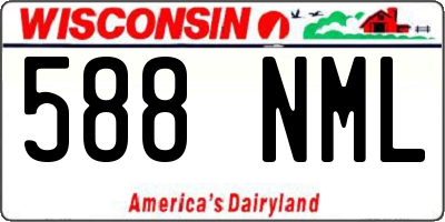 WI license plate 588NML