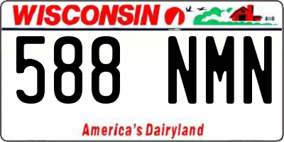 WI license plate 588NMN