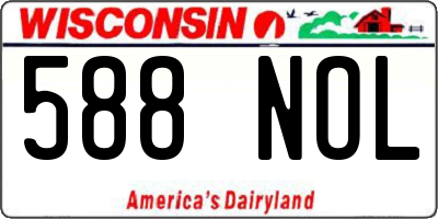 WI license plate 588NOL