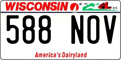 WI license plate 588NOV