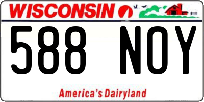 WI license plate 588NOY