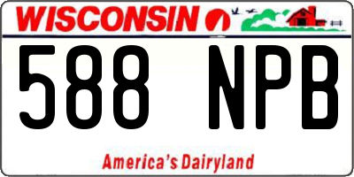 WI license plate 588NPB