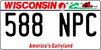 WI license plate 588NPC