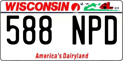 WI license plate 588NPD