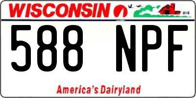 WI license plate 588NPF
