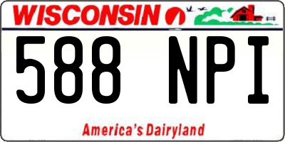 WI license plate 588NPI