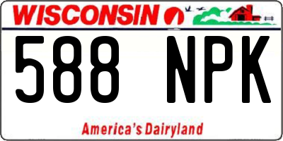 WI license plate 588NPK
