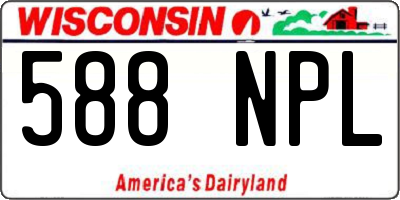 WI license plate 588NPL