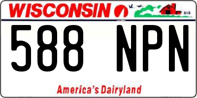 WI license plate 588NPN