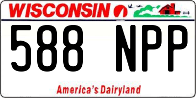 WI license plate 588NPP
