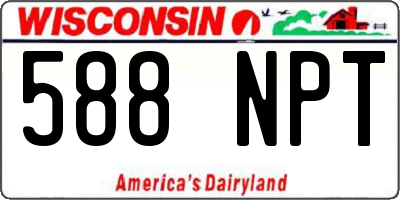 WI license plate 588NPT