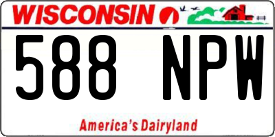 WI license plate 588NPW