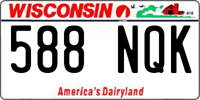 WI license plate 588NQK