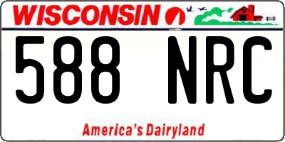 WI license plate 588NRC