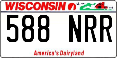 WI license plate 588NRR