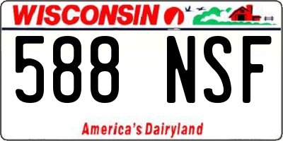 WI license plate 588NSF