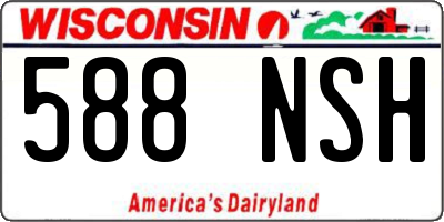 WI license plate 588NSH