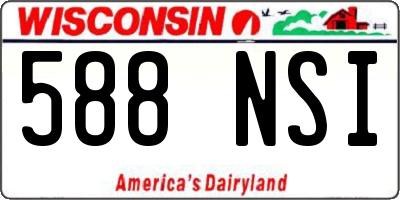 WI license plate 588NSI
