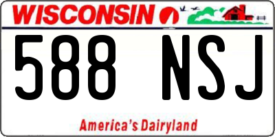 WI license plate 588NSJ