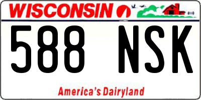 WI license plate 588NSK