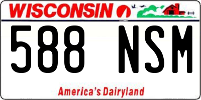 WI license plate 588NSM
