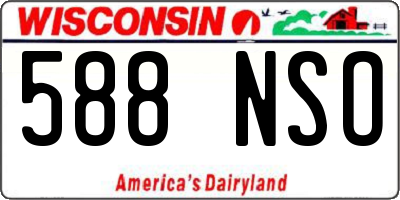WI license plate 588NSO