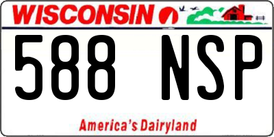 WI license plate 588NSP