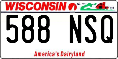 WI license plate 588NSQ