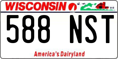 WI license plate 588NST