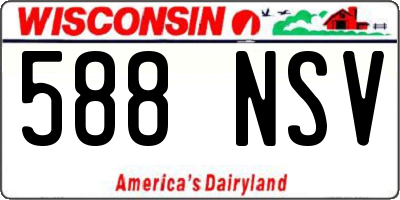 WI license plate 588NSV