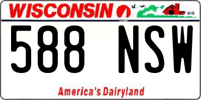 WI license plate 588NSW