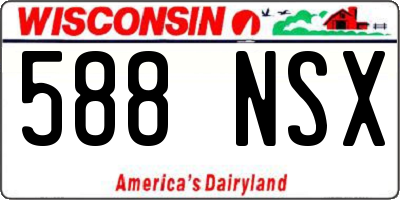 WI license plate 588NSX