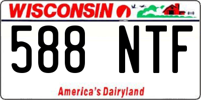 WI license plate 588NTF