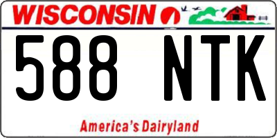 WI license plate 588NTK