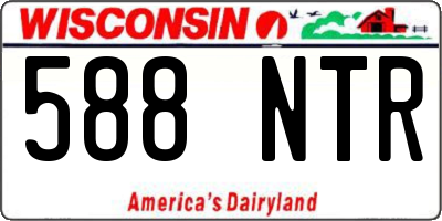 WI license plate 588NTR