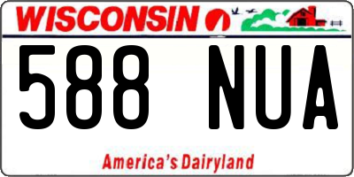 WI license plate 588NUA